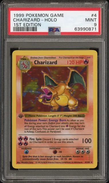 Pokémon · Charizard 1999 · 1st Edition · #4/102 PSA 9 · 63990871